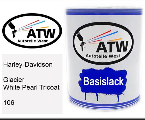 Harley-Davidson, Glacier White Pearl Tricoat, 106: 1L Lackdose, von ATW Autoteile West.